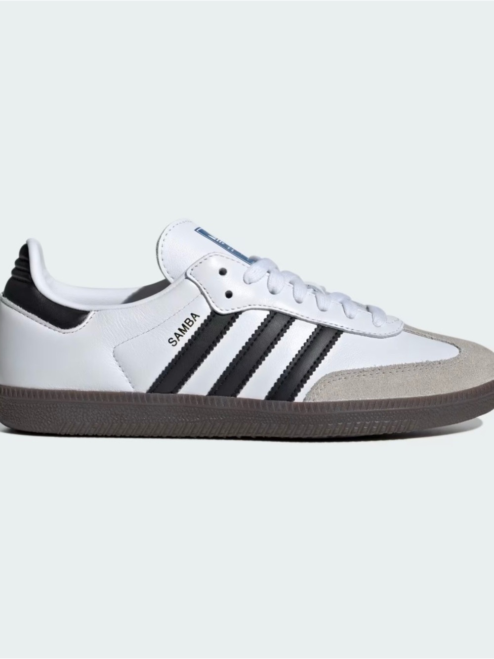 adidas Samba Leather Sneakers in White, Black & Gray